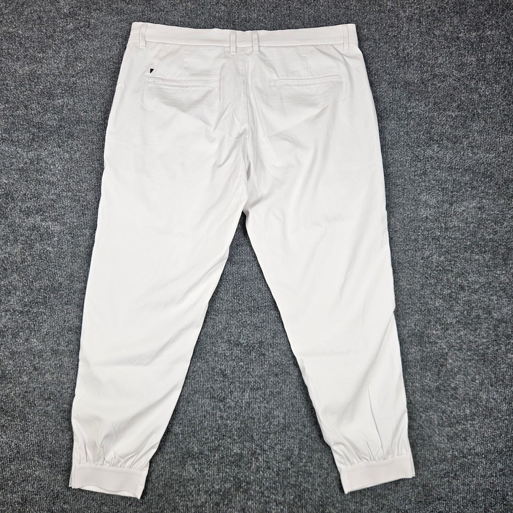 Primo Golf Joggers Pant Men 38 Short White Performance Tapered Ankle Zip Stretch - Picture 8 of 9